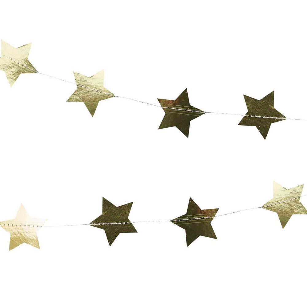 Wreaths & Garlands Gold Foiled Star Shaped Christmas Garland