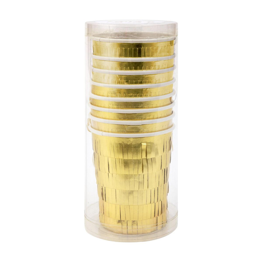 Gold Fringe Party Cups x 8 | Meri Meri party cups Gold Fringe Party Cups x 8