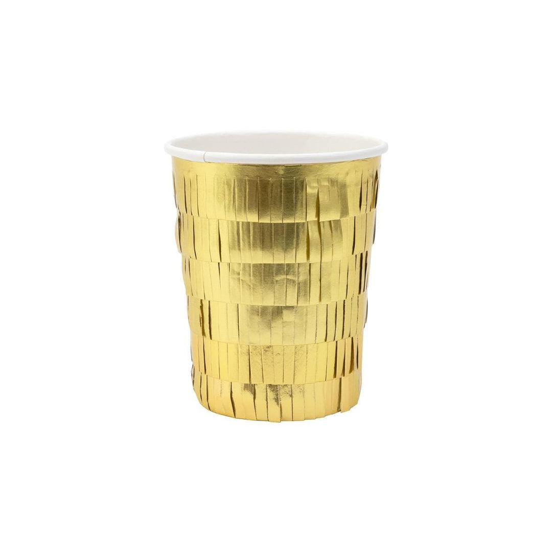 Gold Fringe Party Cups x 8 | Meri Meri party cups Gold Fringe Party Cups x 8