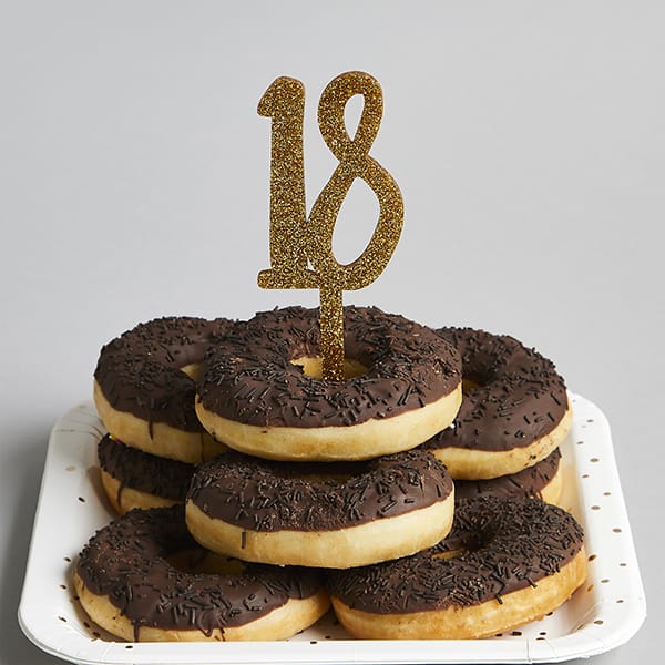 Gold Glitter Acrylic 18 Cake Topper - 18th Birthday Cake Topper Cake Topper Gold Glitter Acrylic 18 Cake Topper