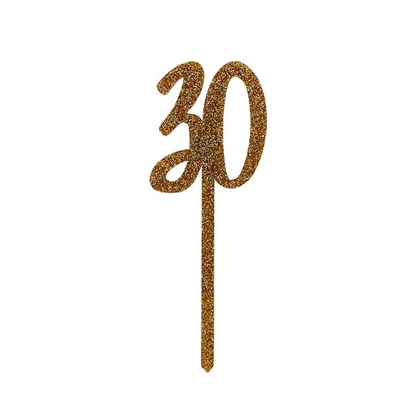 Gold Glitter Acrylic 30 Cake Topper - 30th Cake Topper Cake Topper Gold Glitter Acrylic 30 Cake Topper