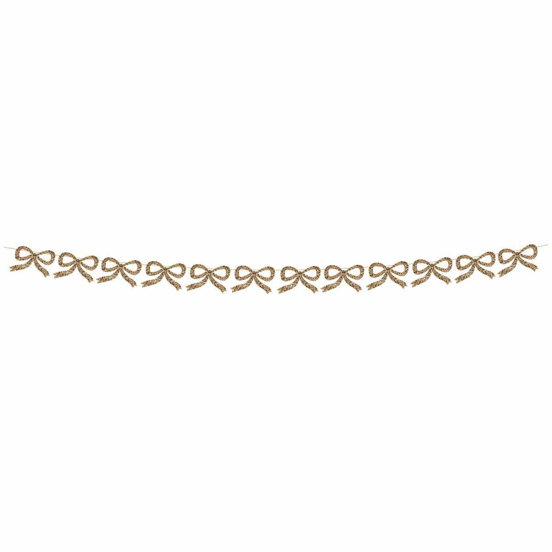 Gold Glitter Bow Party Garland Bunting Gold Glitter Bow Party Garland