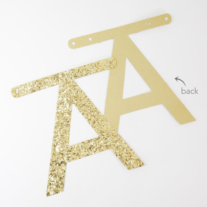 Gold Glitter Letter Party Garland Set | Meri Meri Bunting Gold Glitter Letter Party Garland Set
