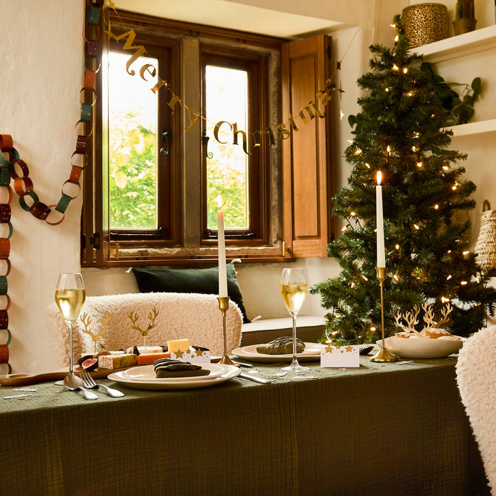 Gold Merry Christmas Banner - 2m bunting Gold Merry Christmas Banner - 2m