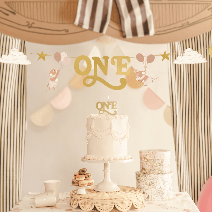 Gold Mouse 1st Birthday Banner - 1st Birthday Party Supplies Banners Gold Mouse 1st Birthday Banner