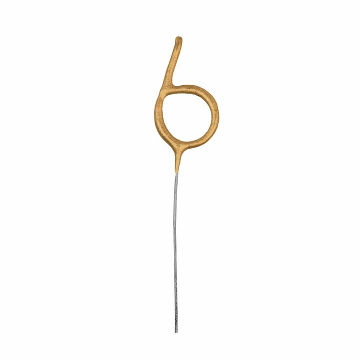Gold Number 6 Cake Sparkler - 6th birthday cake sparkler Birthday Candles Gold Number 6 Cake Sparkler