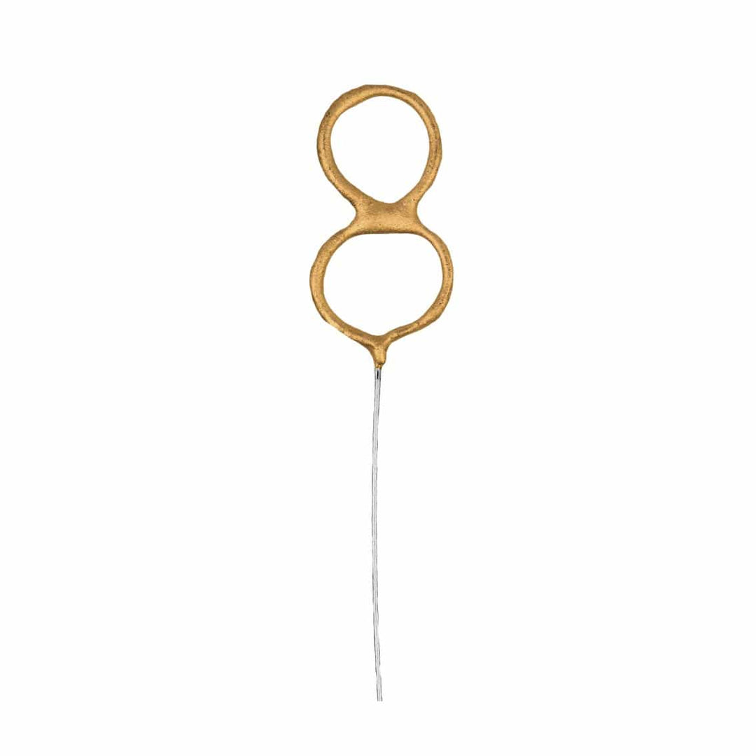 Gold Number 8 Cake Sparkler - 8th Birthday Cake Sparkler Birthday Candles Gold Number 8 Cake Sparkler