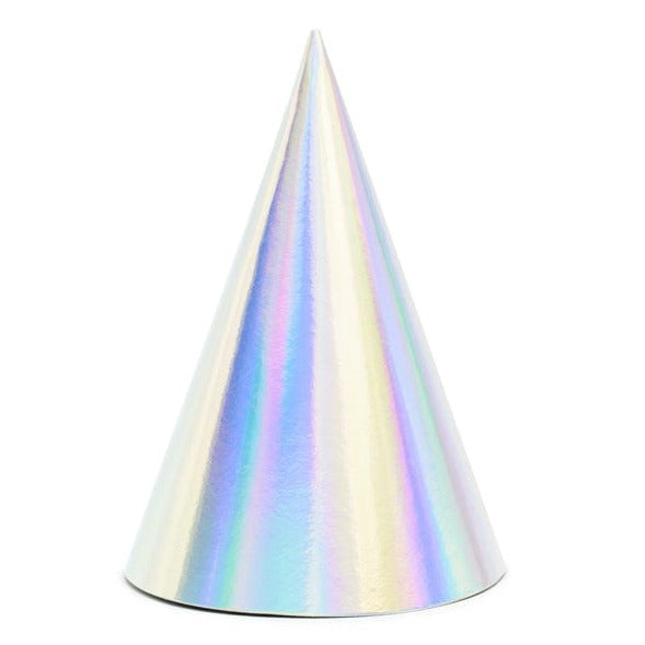 Gold Party Hats - Gold Party Decorations Party Hats Iridescent Party Hats (pack of 6)