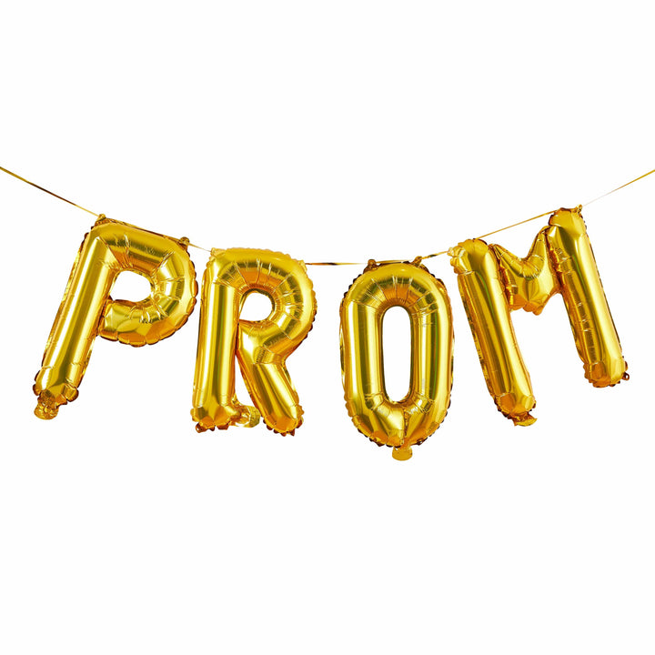 Gold PROM Foil Balloon Garland - Prom Decorations Balloons Gold PROM Foil Balloon Garland