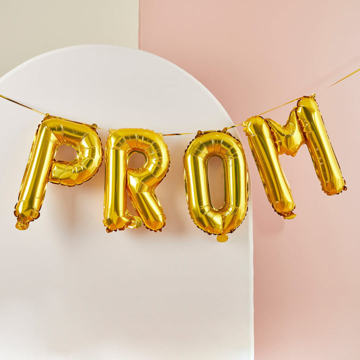 Gold PROM Foil Balloon Garland - Prom Decorations Balloons Gold PROM Foil Balloon Garland