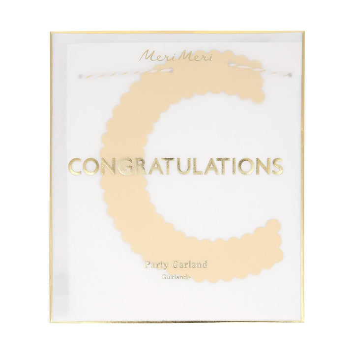 Gold Scallop Congratulations Party Garland Bunting Gold Scallop Congratulations Party Garland