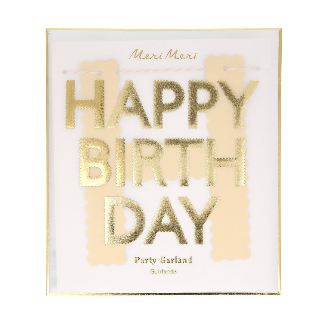 Gold Scallop Happy Birthday Party Garland Bunting Gold Scallop Happy Birthday Party Garland