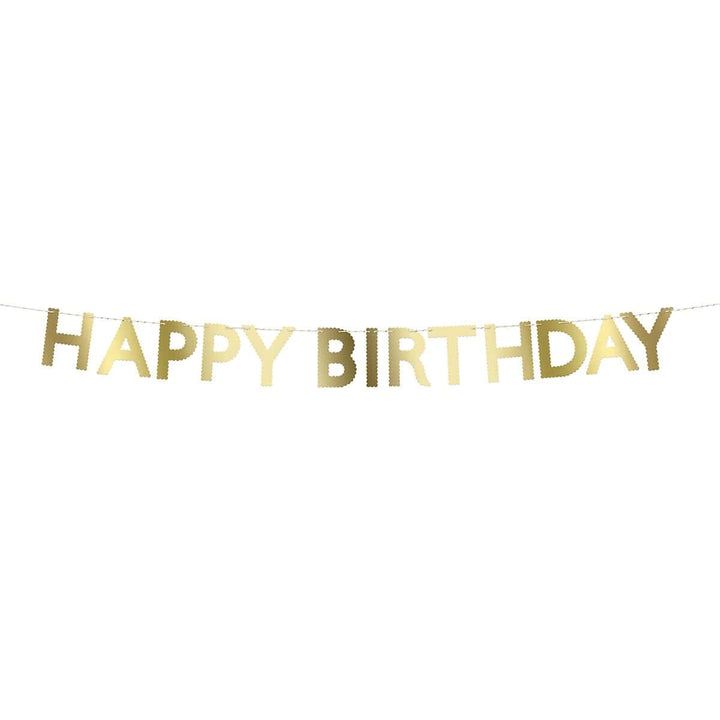 Gold Scallop Happy Birthday Party Garland Bunting Gold Scallop Happy Birthday Party Garland