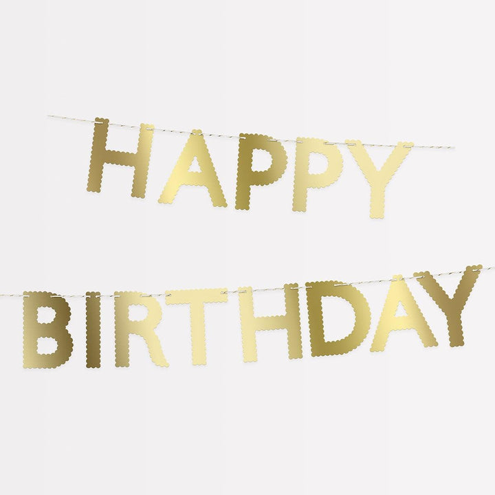 Gold Scallop Happy Birthday Party Garland Bunting Gold Scallop Happy Birthday Party Garland