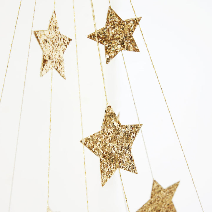 Gold Sparkle Star Chandelier Christmas Decoration | Meri Meri Christmas Decorations Party Decorations Gold Sparkle Star Chandelier Christmas Decoration