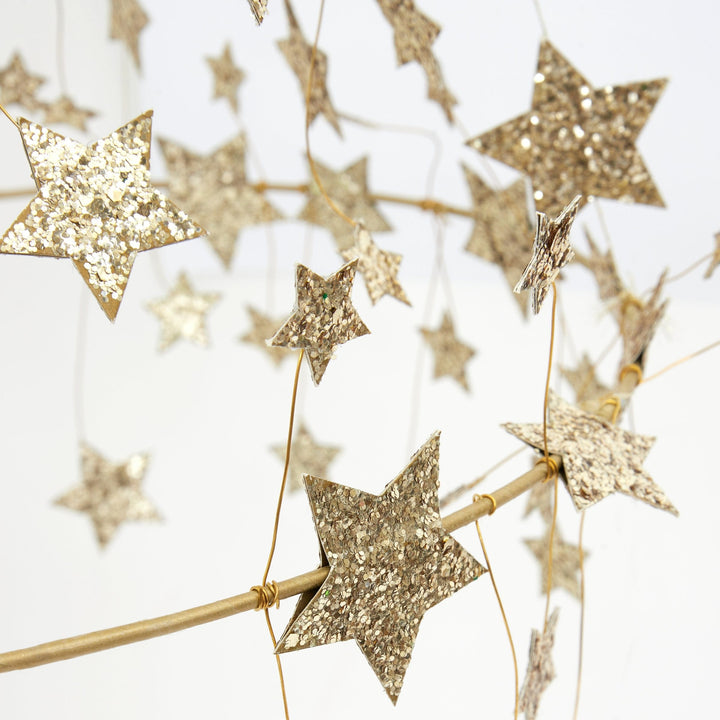 Gold Sparkle Star Chandelier Christmas Decoration | Meri Meri Christmas Decorations Party Decorations Gold Sparkle Star Chandelier Christmas Decoration