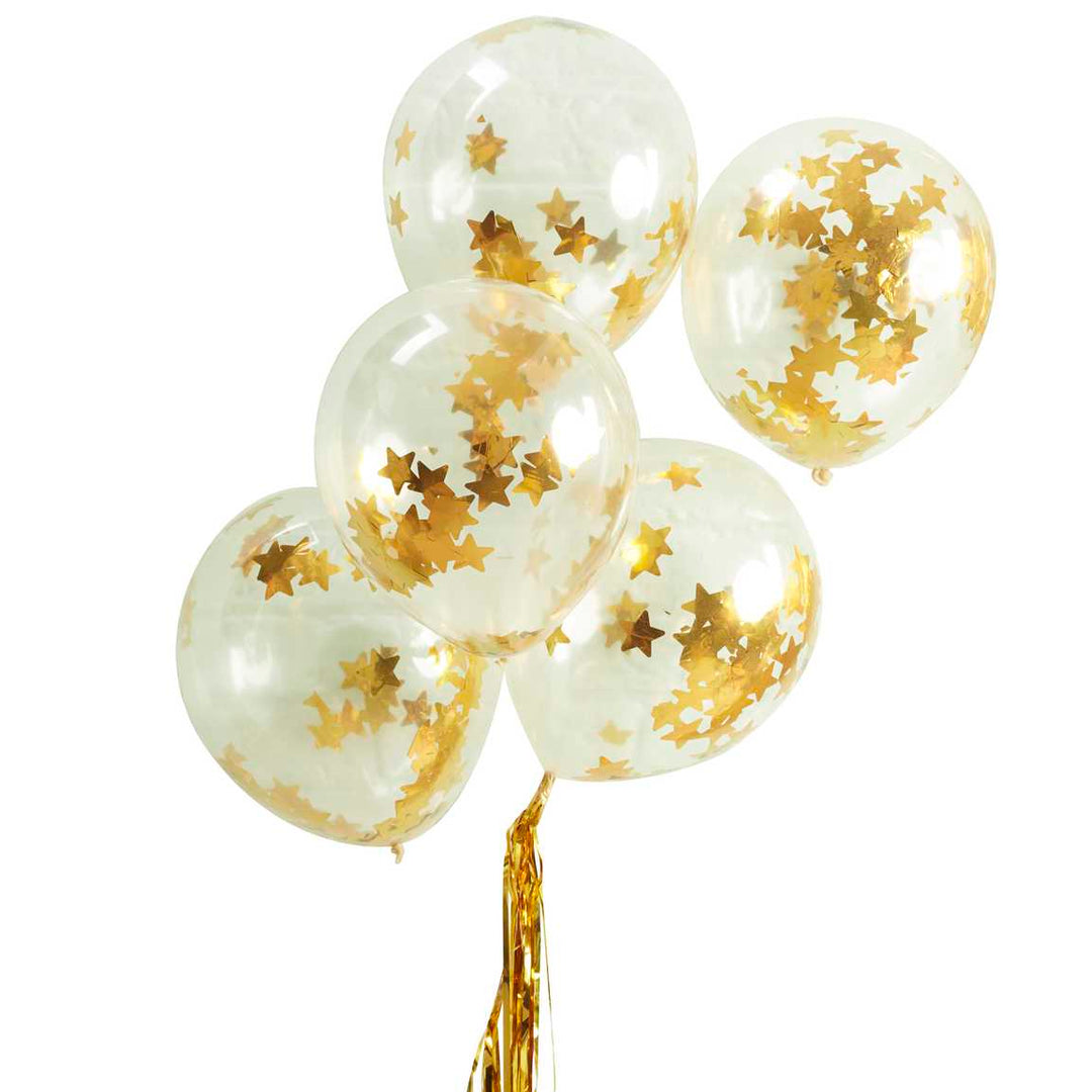 Balloons Gold Star Confetti Balloons