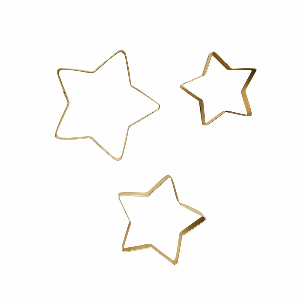 Gold Star Cookie Cutters x 3 | Hootyballoo Christmas Baking cookie cutter Gold Star Cookie Cutters x 3