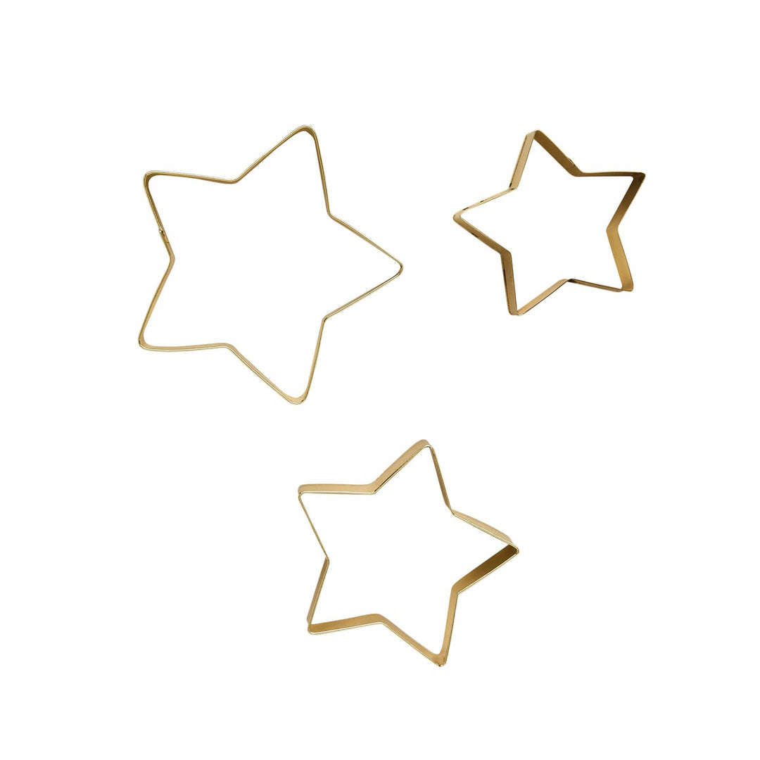 Gold Star Cookie Cutters x 3 | Hootyballoo Christmas Baking cookie cutter Gold Star Cookie Cutters x 3