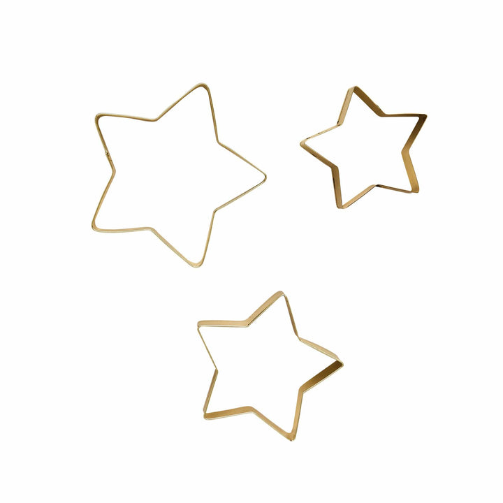 Gold Star Cookie Cutters x 3 | Hootyballoo Christmas Baking cookie cutter Gold Star Cookie Cutters x 3