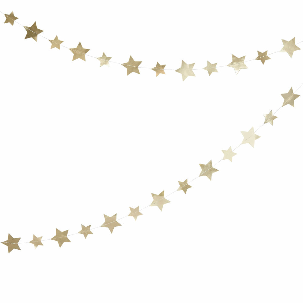 Gold Star Garland - 4m Bunting Gold Star Garland - 4m
