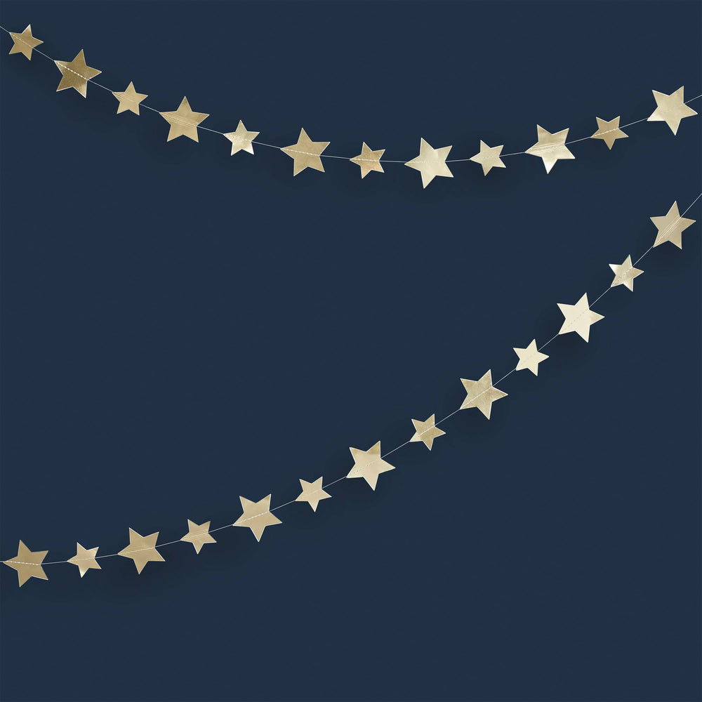 Gold Star Garland - 4m Bunting Gold Star Garland - 4m