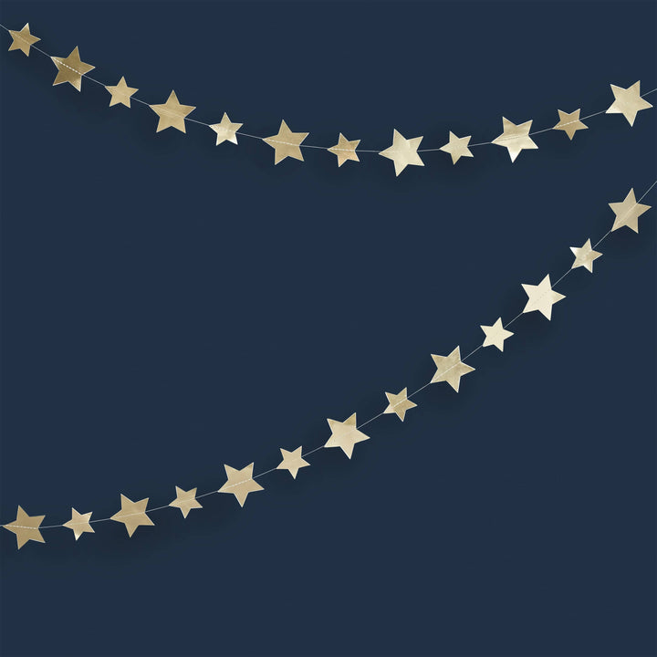 Gold Star Garland - 4m Bunting Gold Star Garland - 4m
