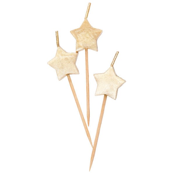 Gold Stars Birthday candles x 6 Birthday Candles Gold Stars Birthday candles x 6
