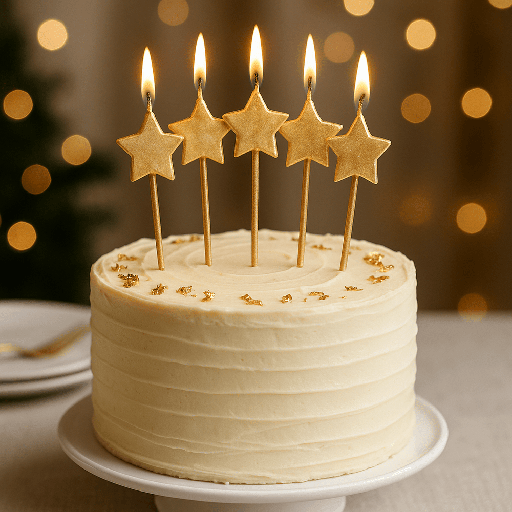 Gold Stars Birthday candles x 6 Birthday Candles Gold Stars Birthday candles x 6