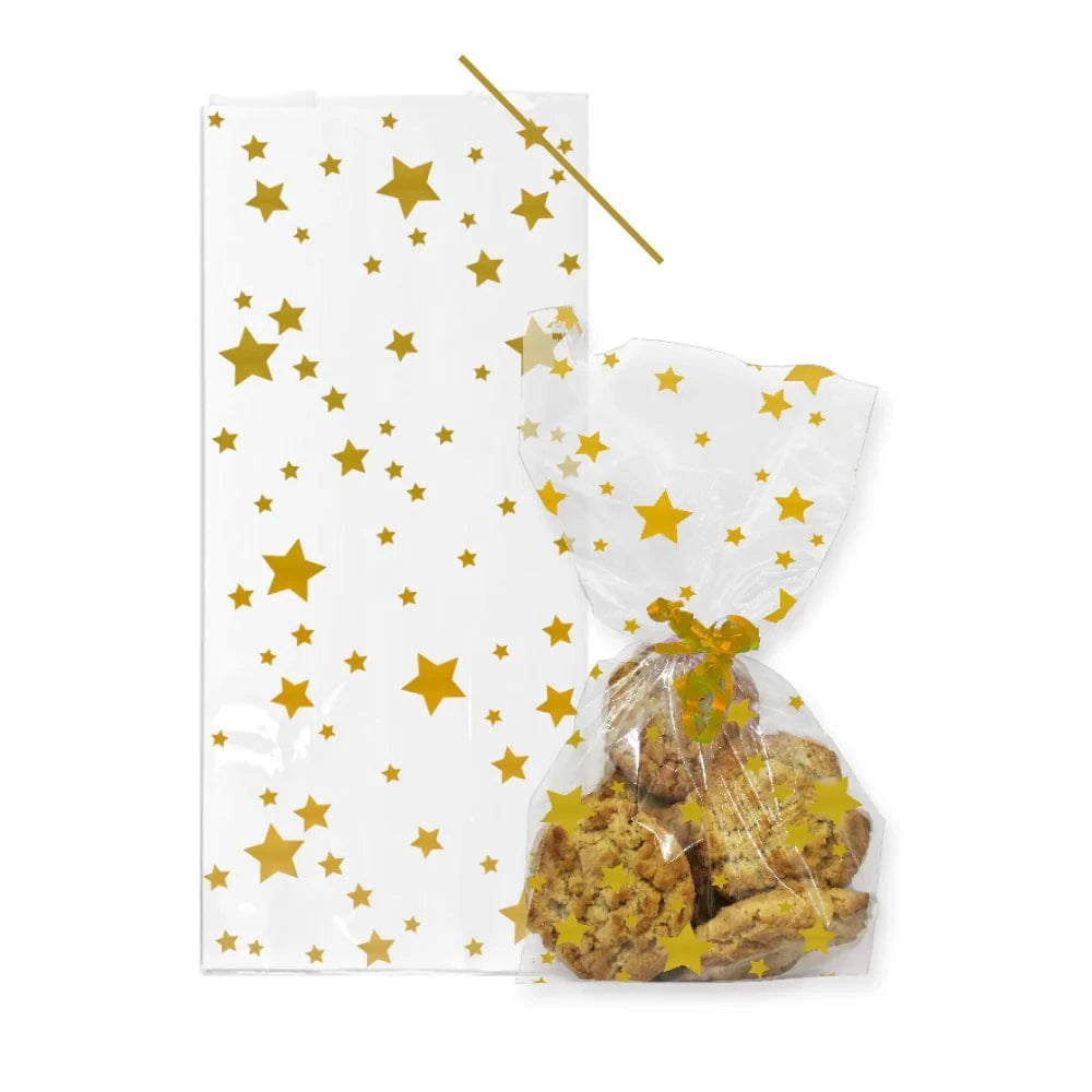 Gold Stars Cello Party Bags - Pack of 20 party bags Gold Stars Cello Party Bags - Pack of 20