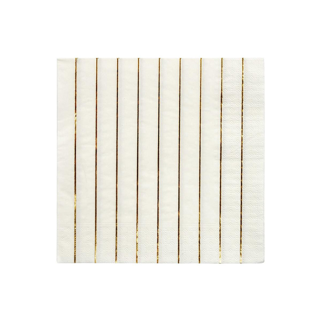 Gold Stripe Large Party Napkins x 16 | Meri Meri party napkins Gold Stripe Large Party Napkins x 16