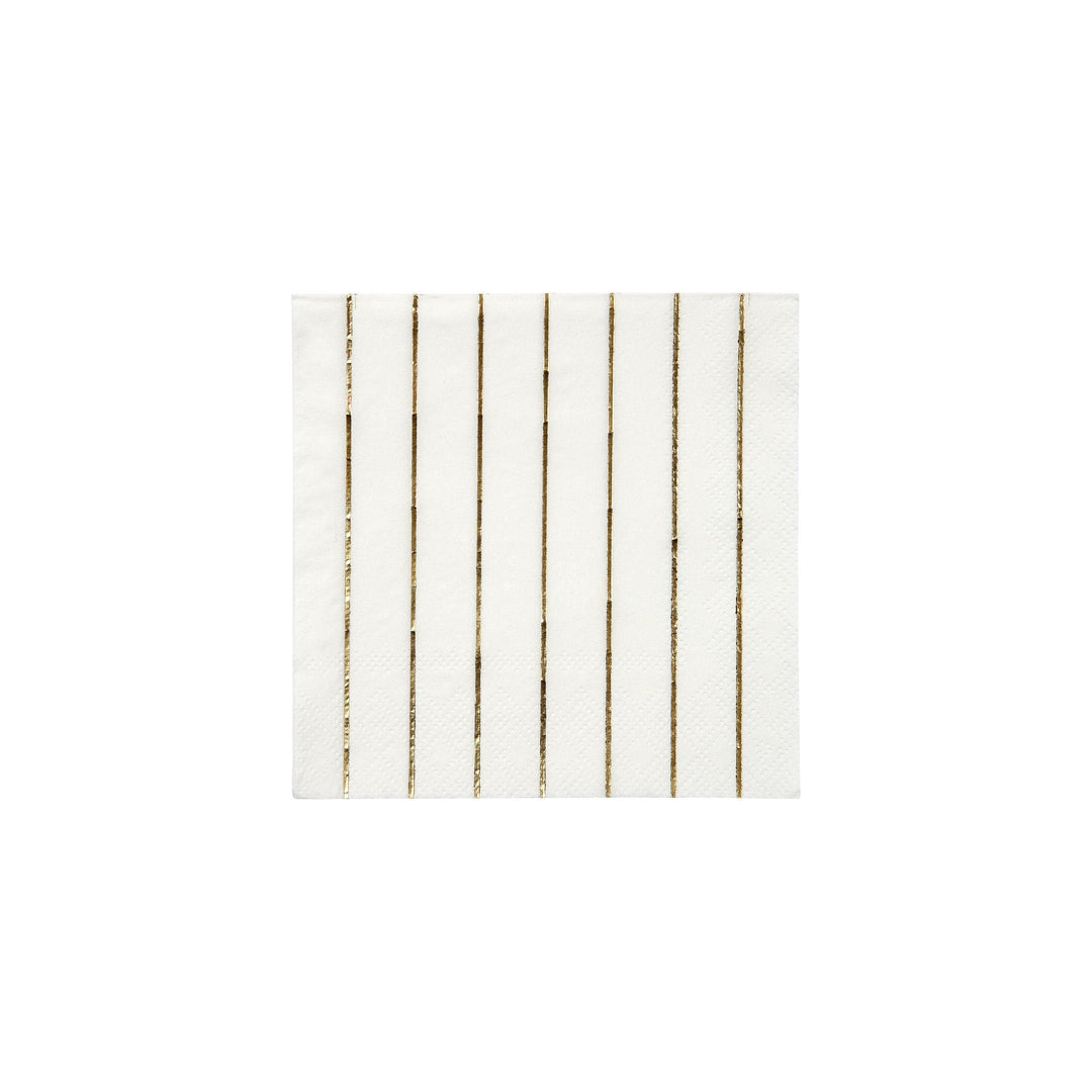 Gold Stripe Small Party Napkins x 16 | Meri Meri Christmas Table party napkins Gold Stripe Small Party Napkins x 16
