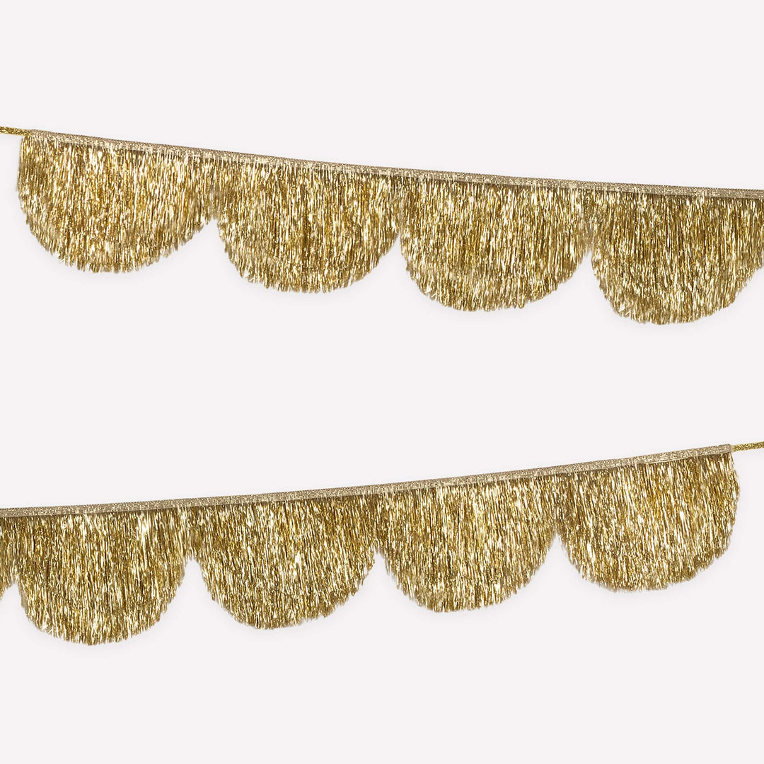 Gold Tinsel Scallop Christmas Garland | Meri Meri Christmas Garlands Bunting Gold Tinsel Scallop Christmas Garland