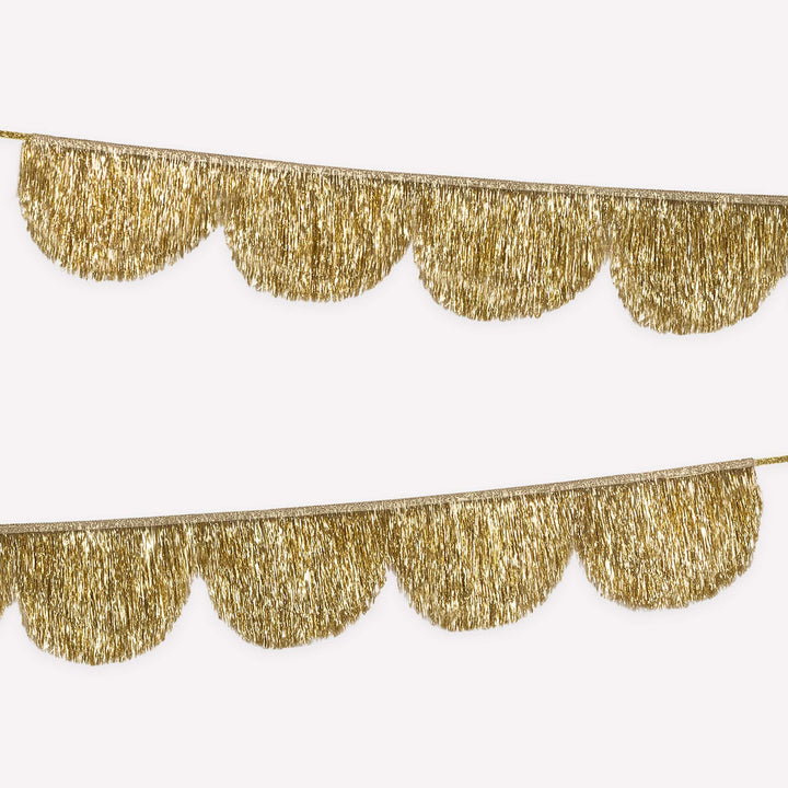 Gold Tinsel Scallop Christmas Garland | Meri Meri Christmas Garlands Bunting Gold Tinsel Scallop Christmas Garland