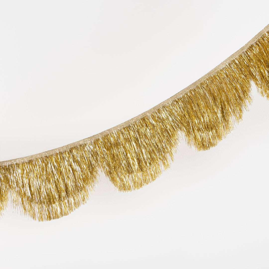 Gold Tinsel Scallop Christmas Garland | Meri Meri Christmas Garlands Bunting Gold Tinsel Scallop Christmas Garland