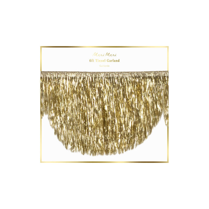 Gold Tinsel Scallop Christmas Garland | Meri Meri Christmas Garlands Bunting Gold Tinsel Scallop Christmas Garland