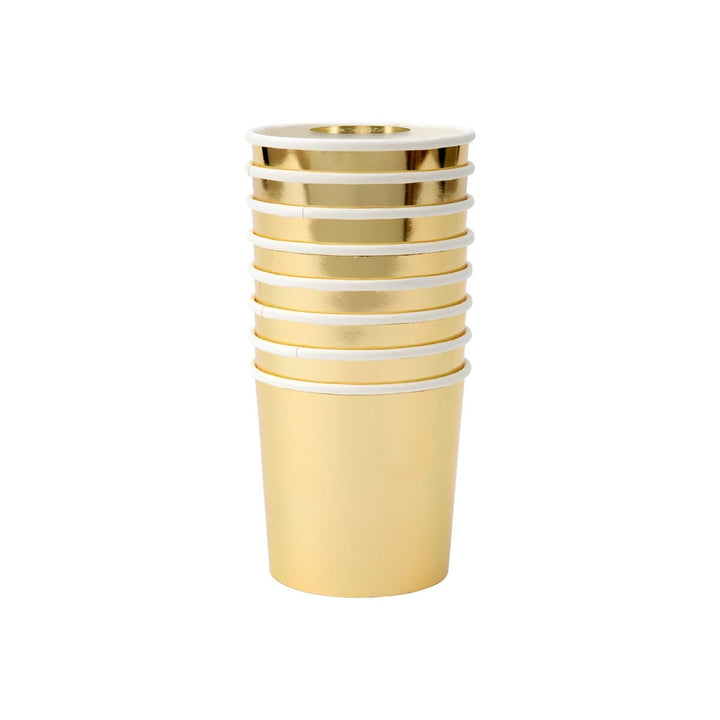 Gold Tumbler Party Cups x 8 | Meri Meri party cups Gold Tumbler Party Cups x 8