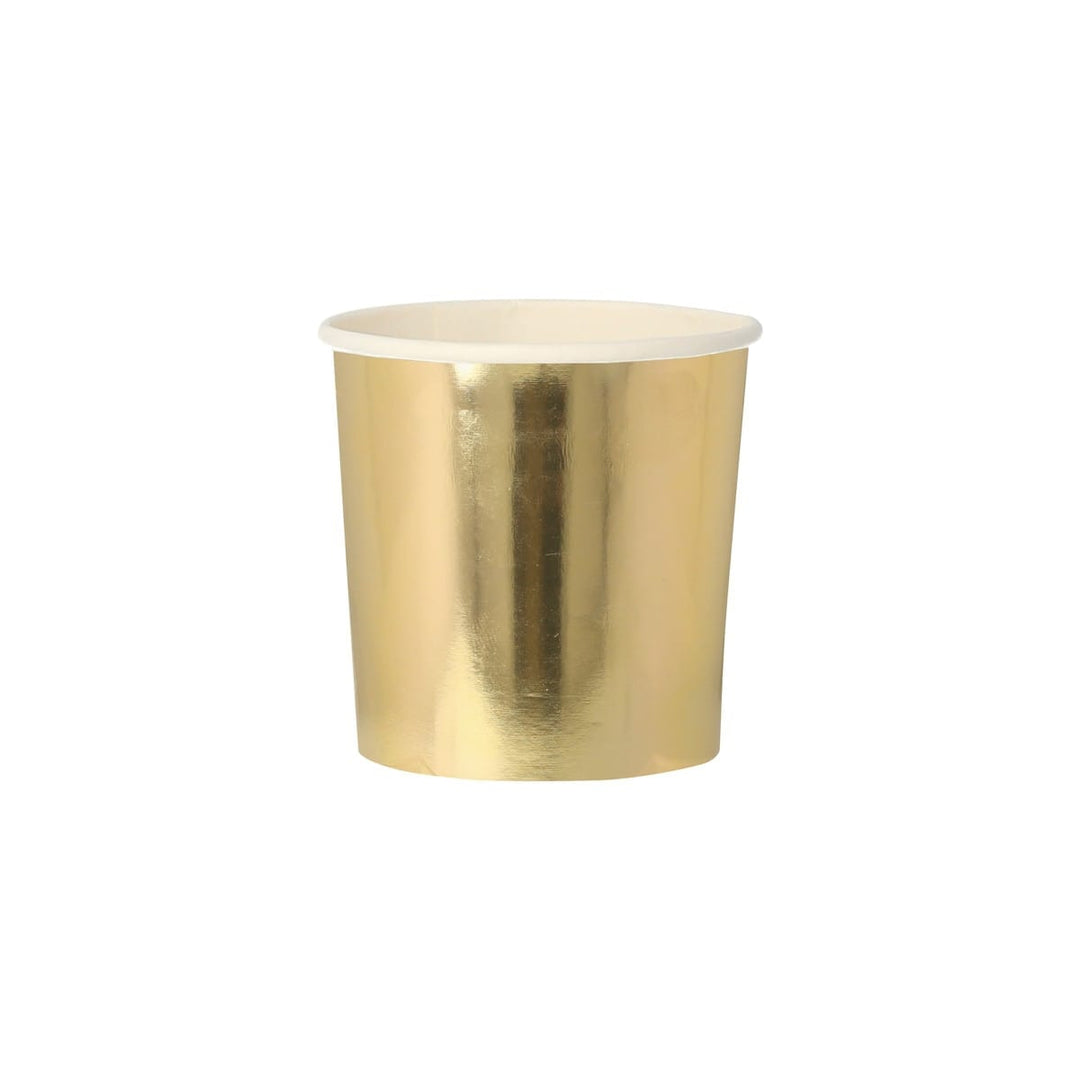 Gold Tumbler Party Cups x 8 | Meri Meri party cups Gold Tumbler Party Cups x 8