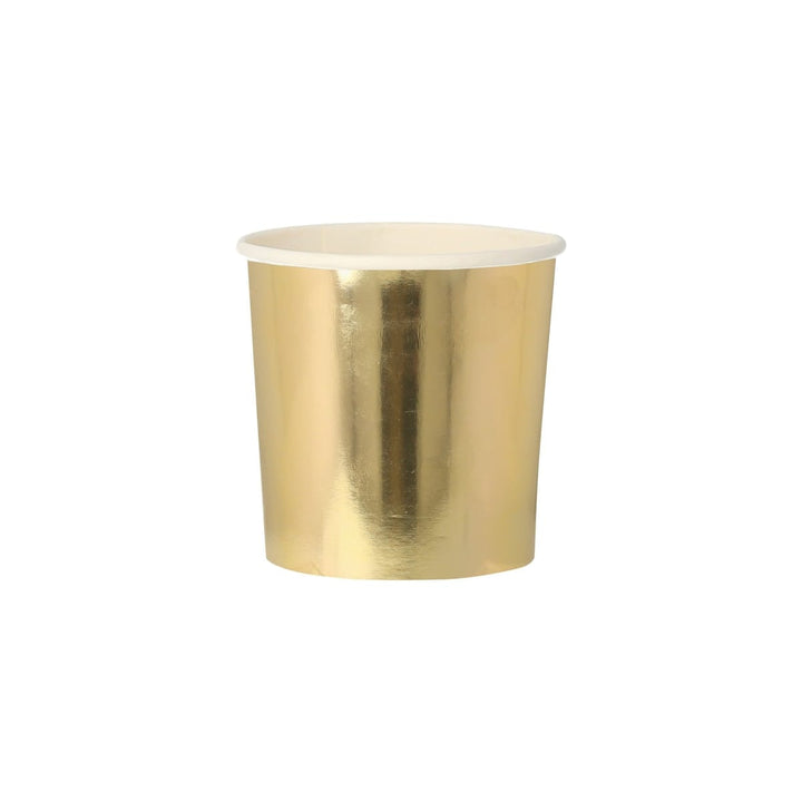 Gold Tumbler Party Cups x 8 | Meri Meri party cups Gold Tumbler Party Cups x 8