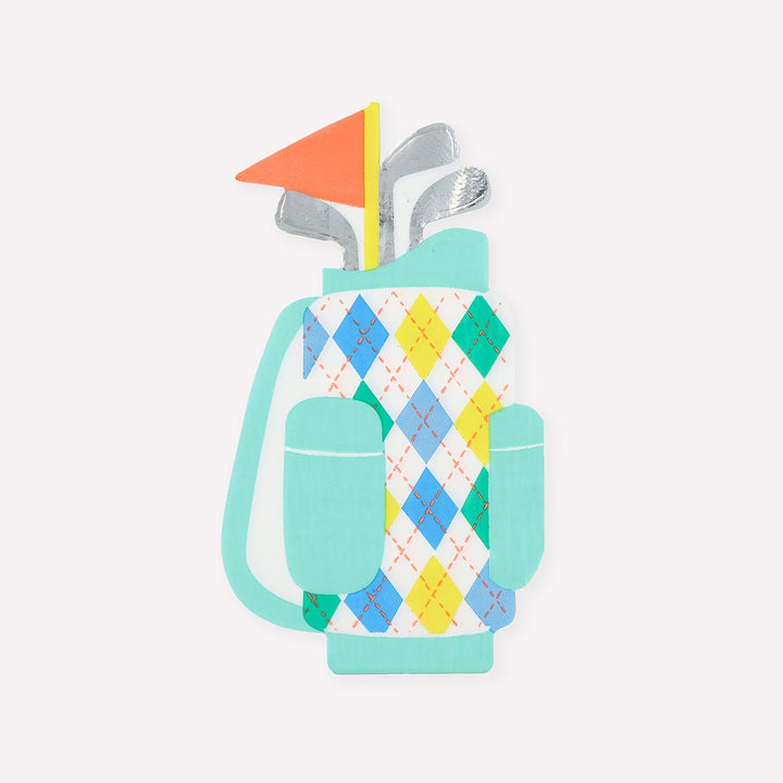 Golf Bag Shaped Party Napkins x 16 | Meri Meri party napkins Golf Bag Shaped Party Napkins x 16