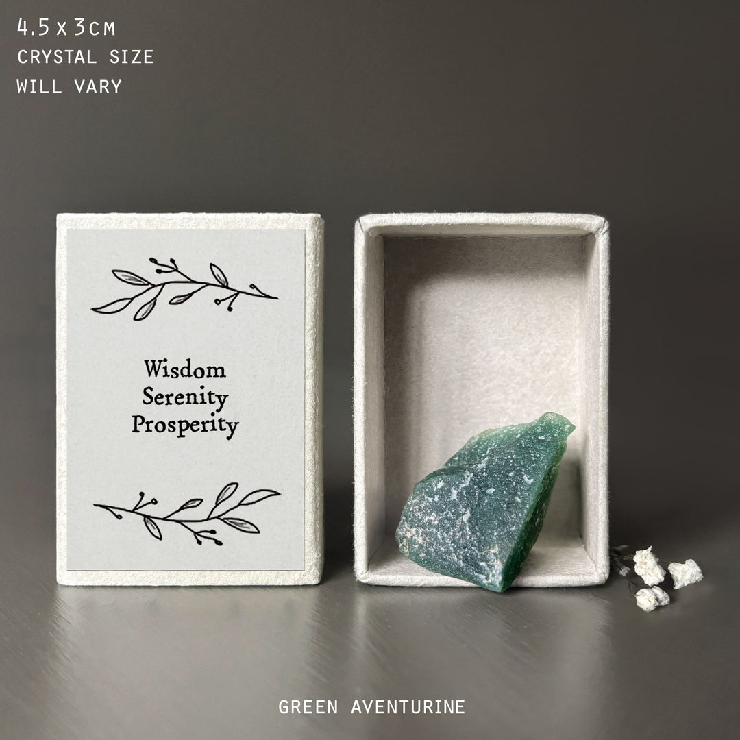 Green Aventurine Crystal Matchbox - Keepsake Gift crystal East of India Crystal Matchbox - Green Aventurine