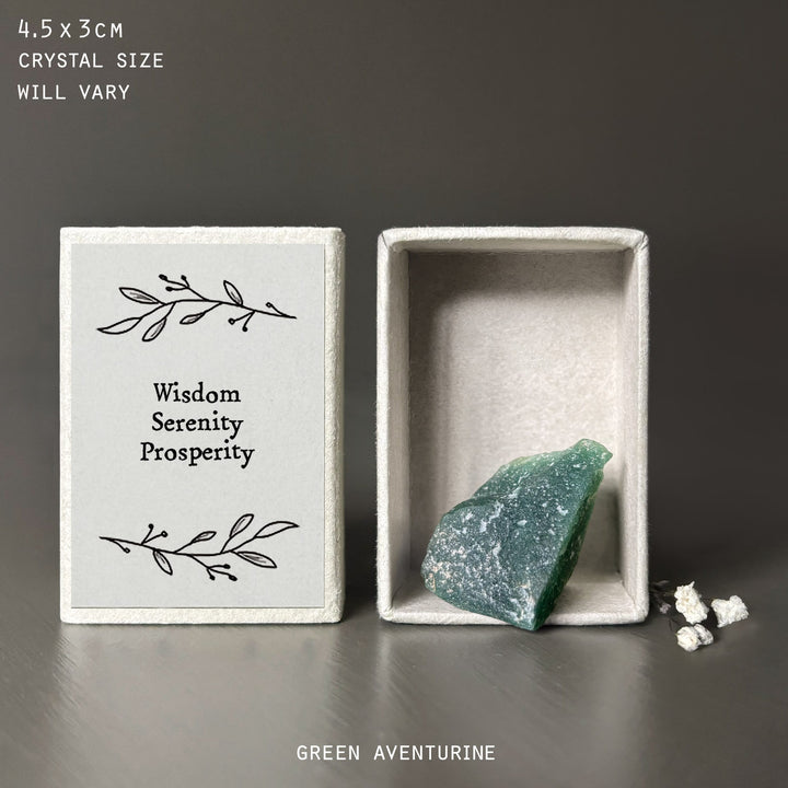 Green Aventurine Crystal Matchbox - Keepsake Gift crystal East of India Crystal Matchbox - Green Aventurine