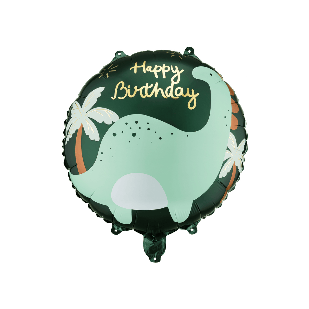 Green Brontosaurus Happy Birthday Foil Balloon - Dinosaur Party Foil Balloon Green Brontosaurus Happy Birthday Foil Balloon