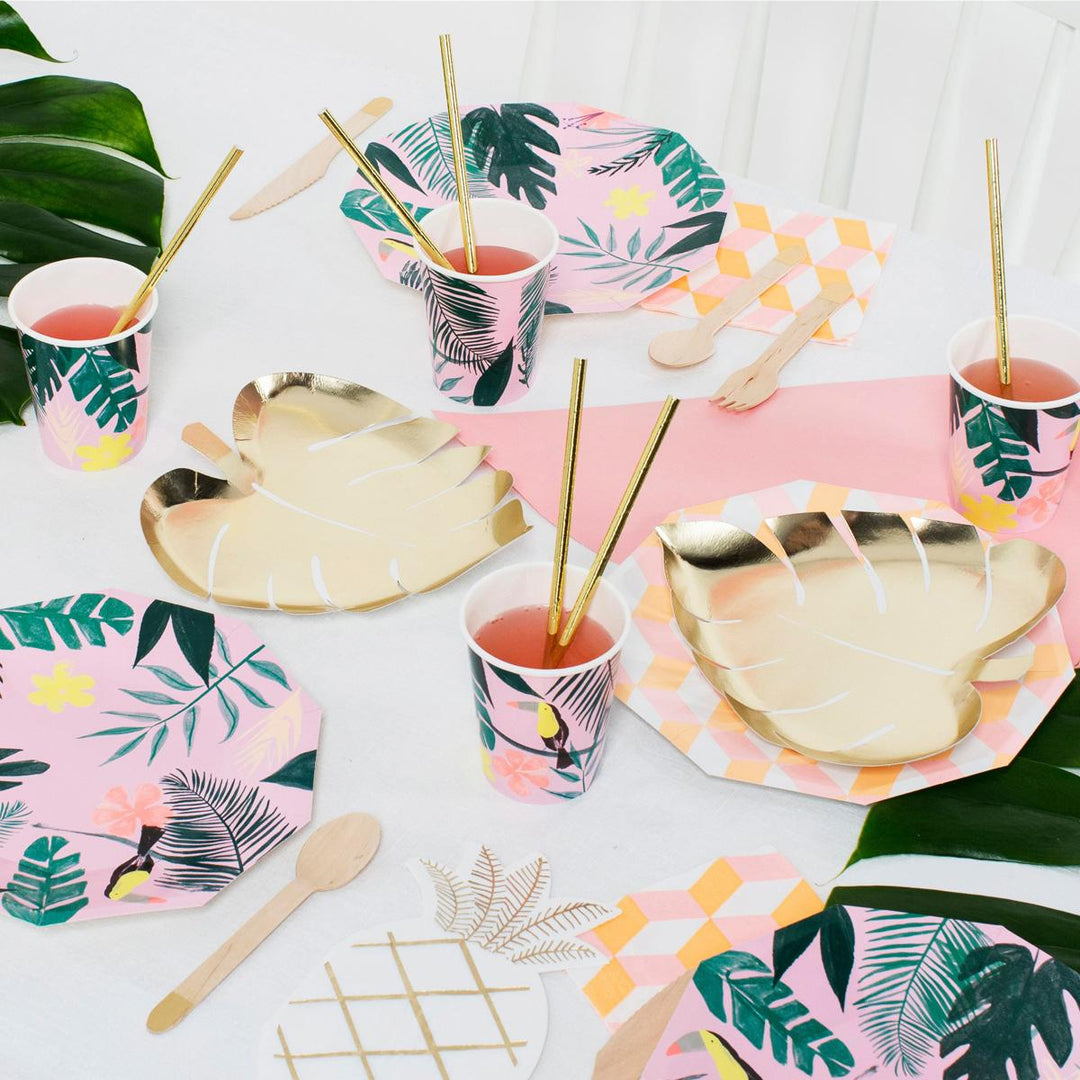 Green Palm Leaf Party Plates x 8 | Meri Meri party plates Green Palm Leaf Party Plates x 8