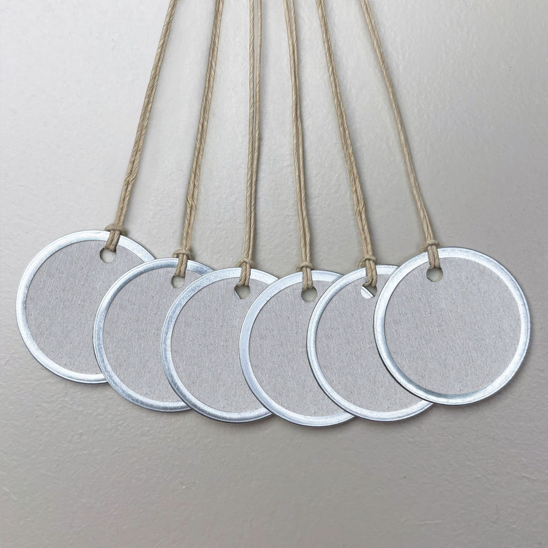 Grey Metal Edge Gift Labels, Pack of 6 | East of India Gift Tags East of India Metal Edge Gift Labels - Grey, Pack of 6