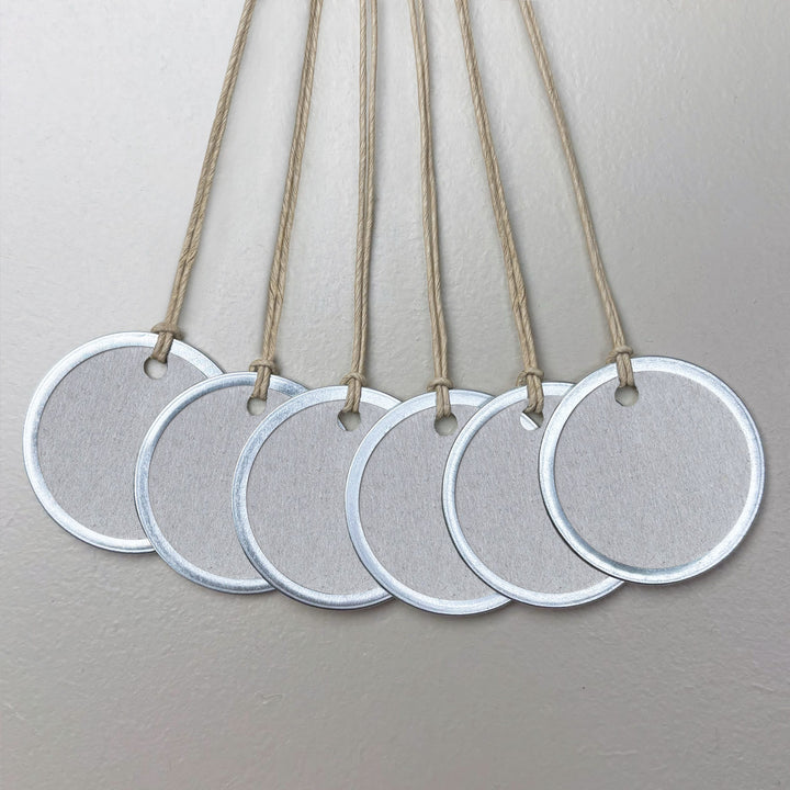 Grey Metal Edge Gift Labels, Pack of 6 | East of India Gift Tags East of India Metal Edge Gift Labels - Grey, Pack of 6