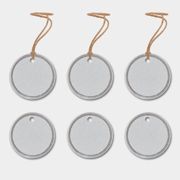 Grey Metal Edge Gift Labels, Pack of 6 | East of India Gift Tags East of India Metal Edge Gift Labels - Grey, Pack of 6