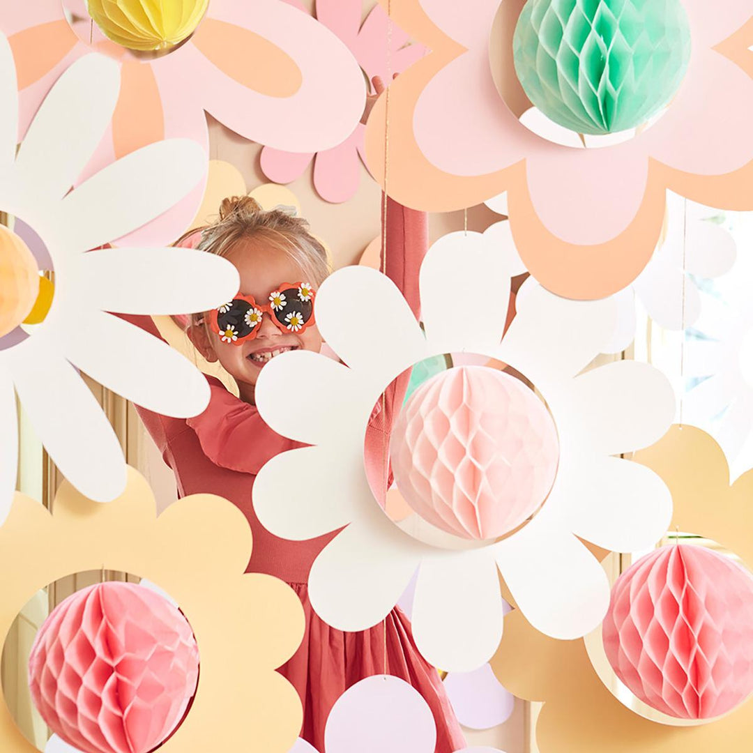 Groovy Flower Hanging Decorations x 7 | Meri Meri | Little Big Party Party Decorations Groovy Flower Hanging Decorations x 7