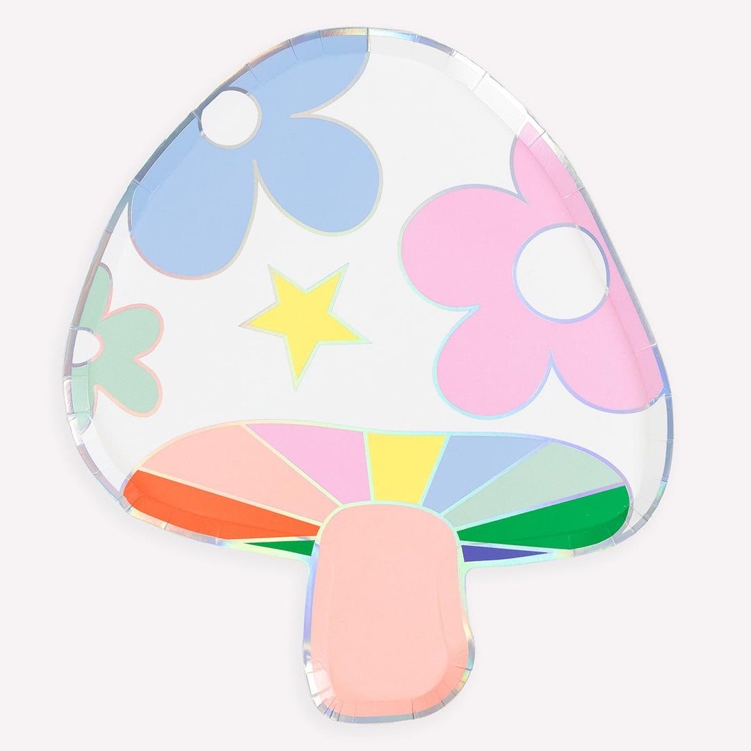 Groovy Mushroom Party Plates x 8 | Meri Meri Birthday Party party plates Groovy Mushroom Party Plates x 8