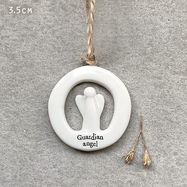 Guardian Angel Cut Out Porcelain Hanging Decoration | East of India Hanging Decoration East of India Cut Out Porcelain Hanging Decoration - Guardian Angel